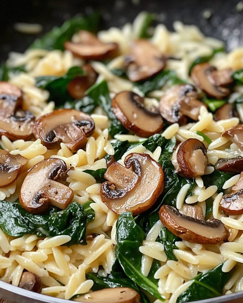 Spinach Mushroom Orzo