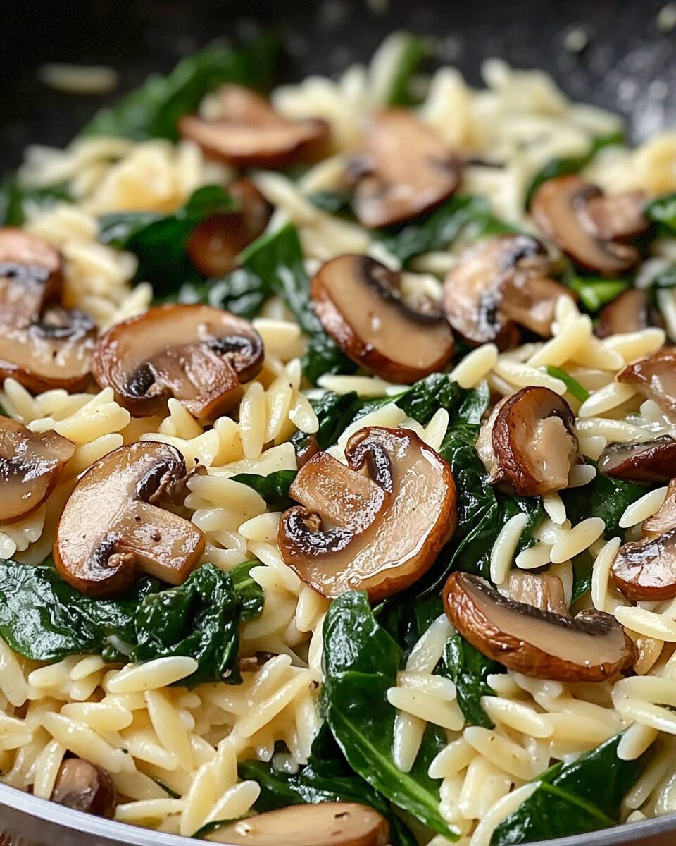 Spinach Mushroom Orzo