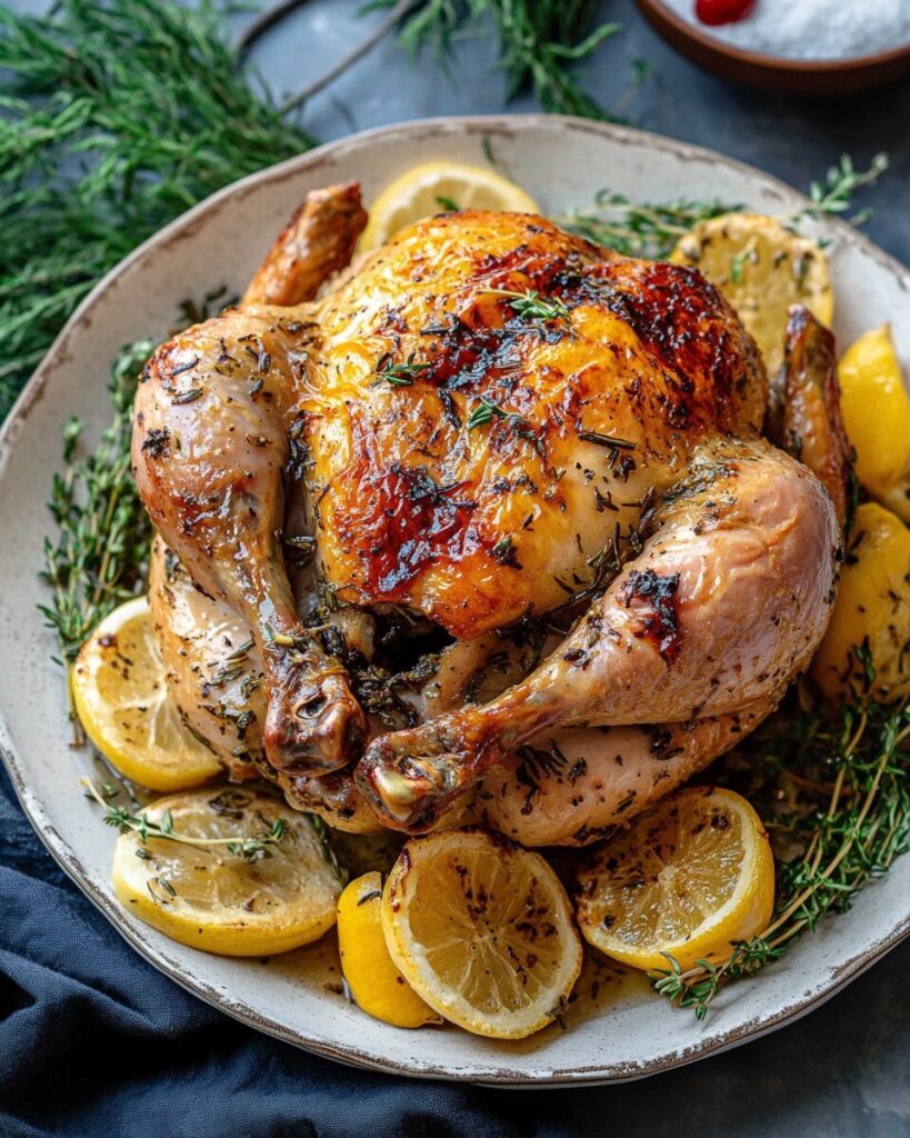 Garlic Herb Roasted Chicken finished dish
