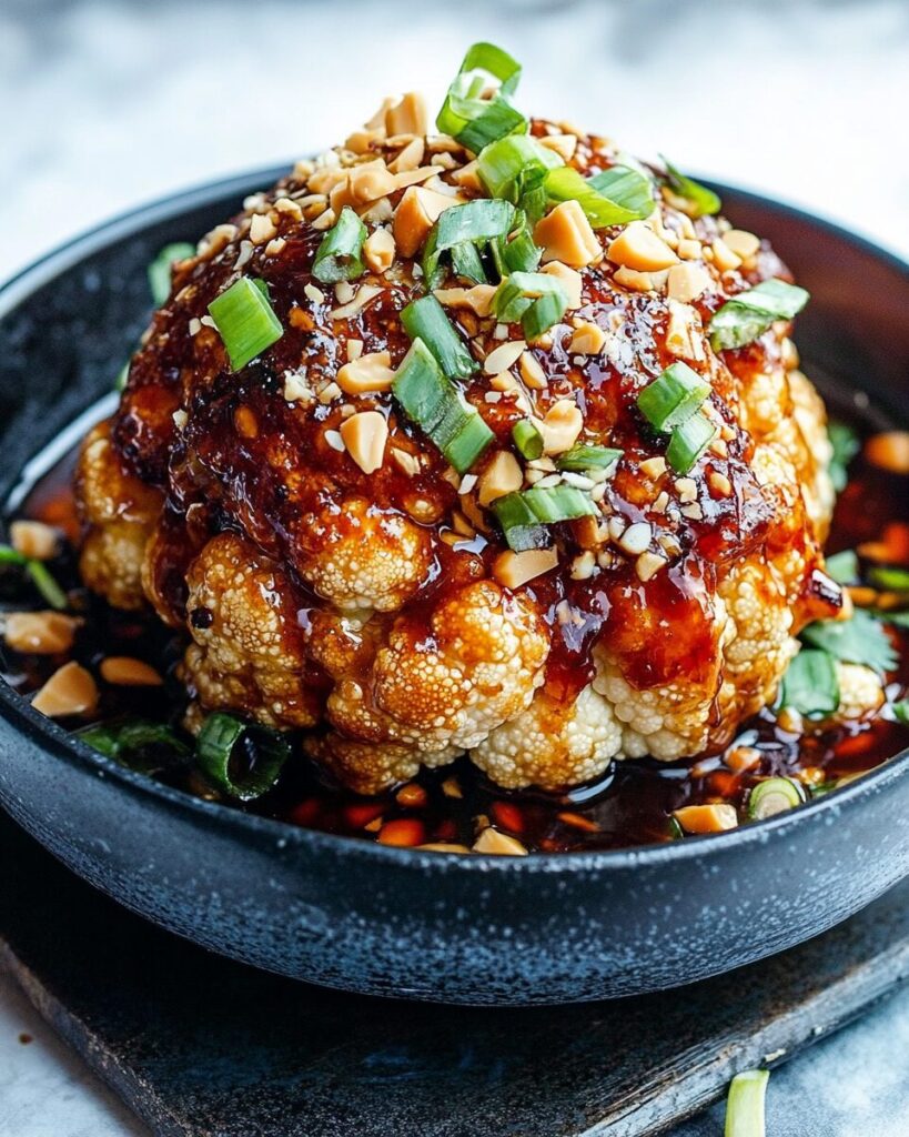 Thai Peanut Roasted Whole Cauliflower