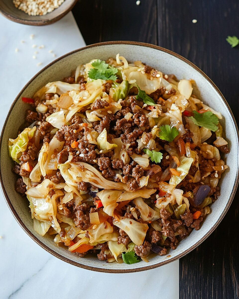 Ground Beef and Cabbage Stir-Fry