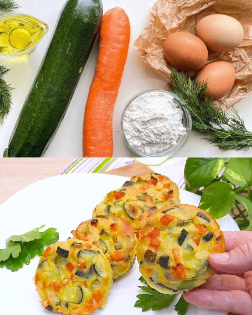 Zucchini and Carrot Fritters with Spring Onion Garnish