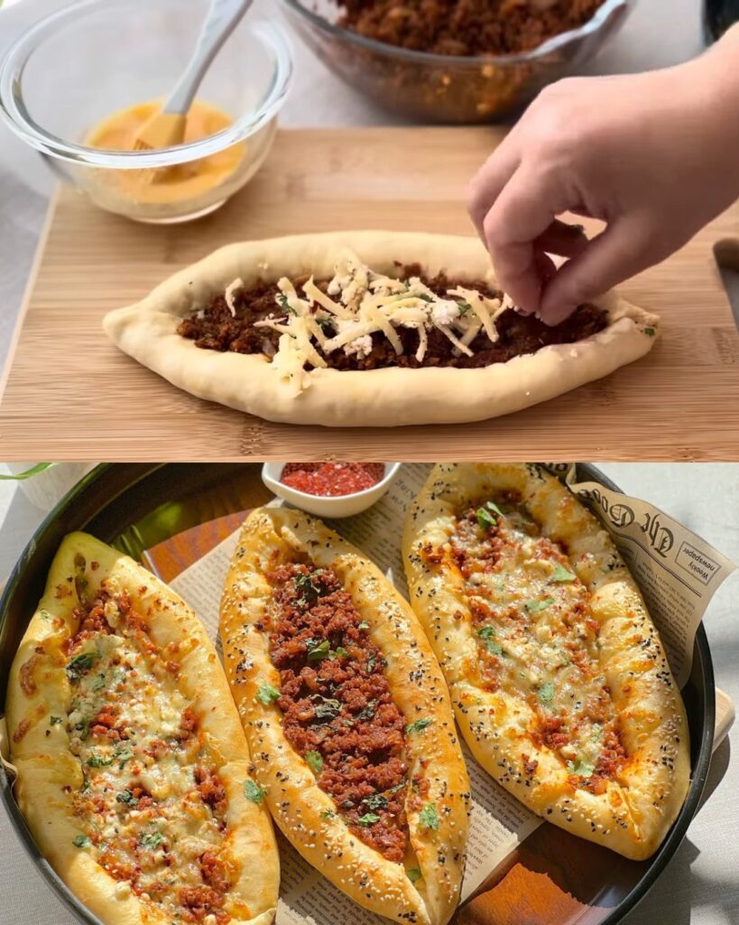 Traditional Boat-Shaped Flatbread with Delicious Fillings