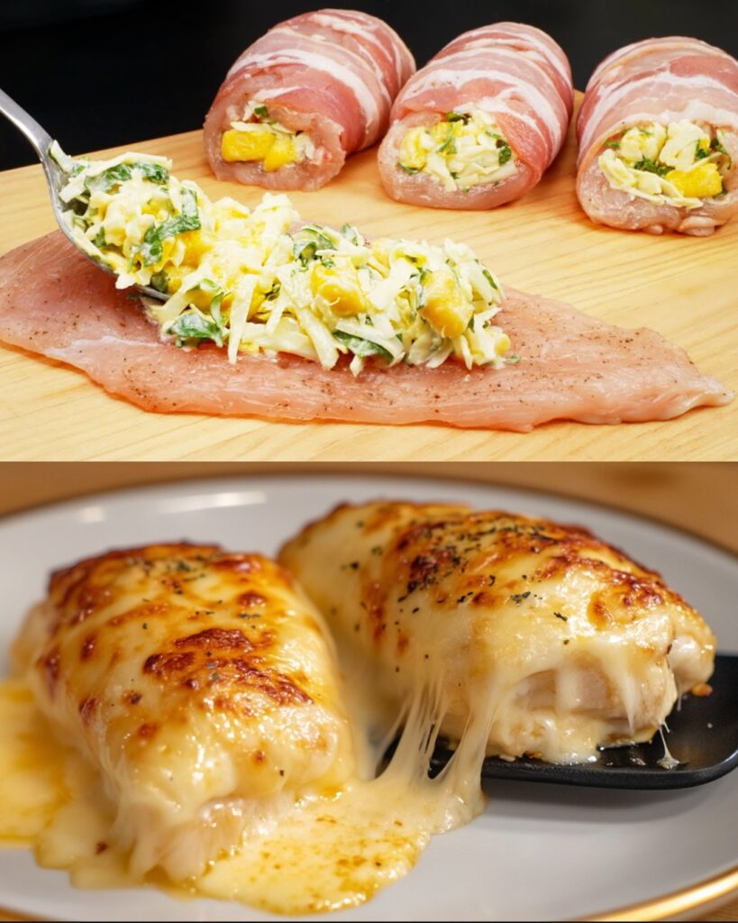 Bacon-Wrapped Cheese-Stuffed Chicken Breasts