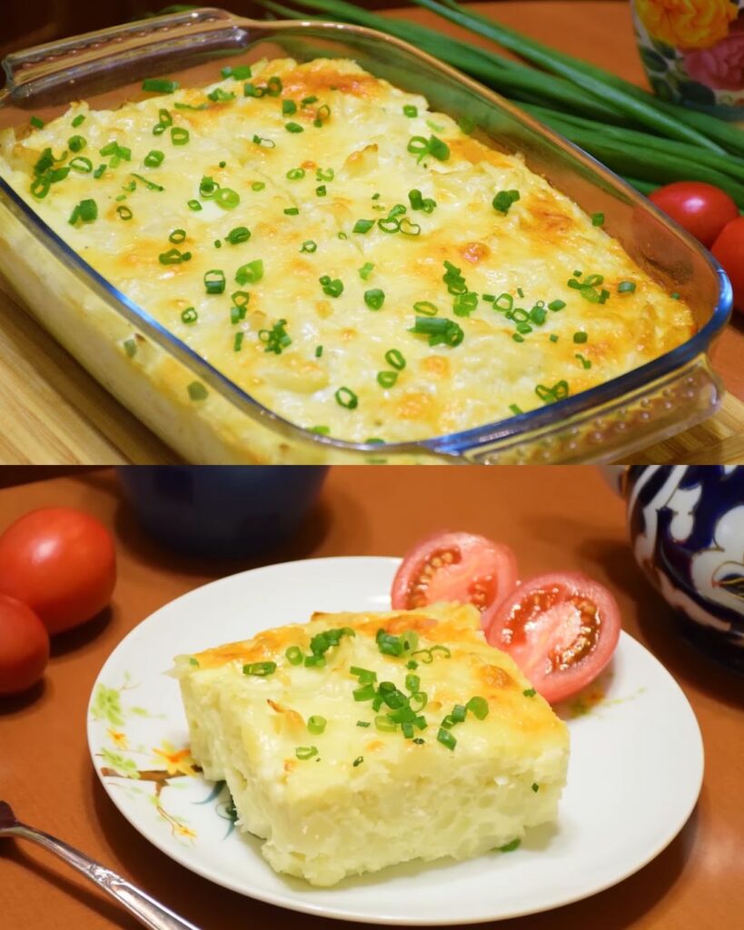 Cauliflower Casserole with Cheese and Sour Cream