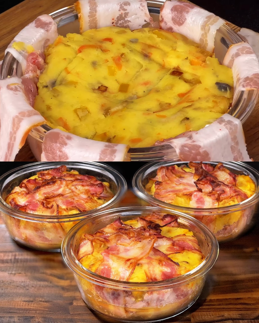 Hearty Casserole with Bacon, Chicken, and Vegetables