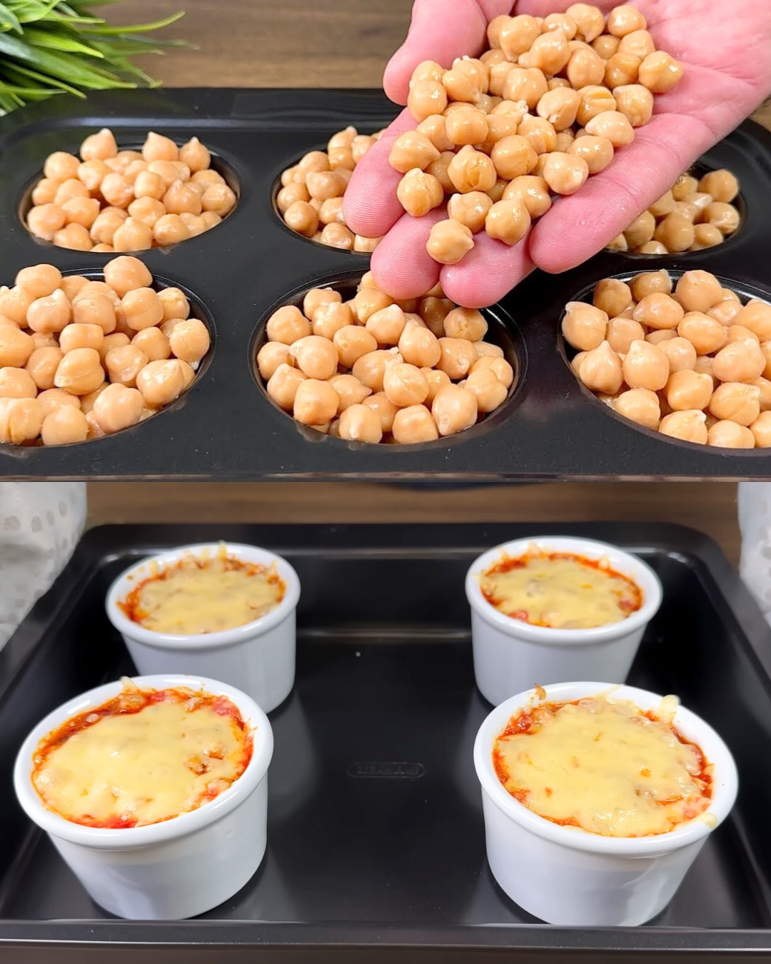 Chickpea and Vegetable Bake with Mozzarella and Cheddar