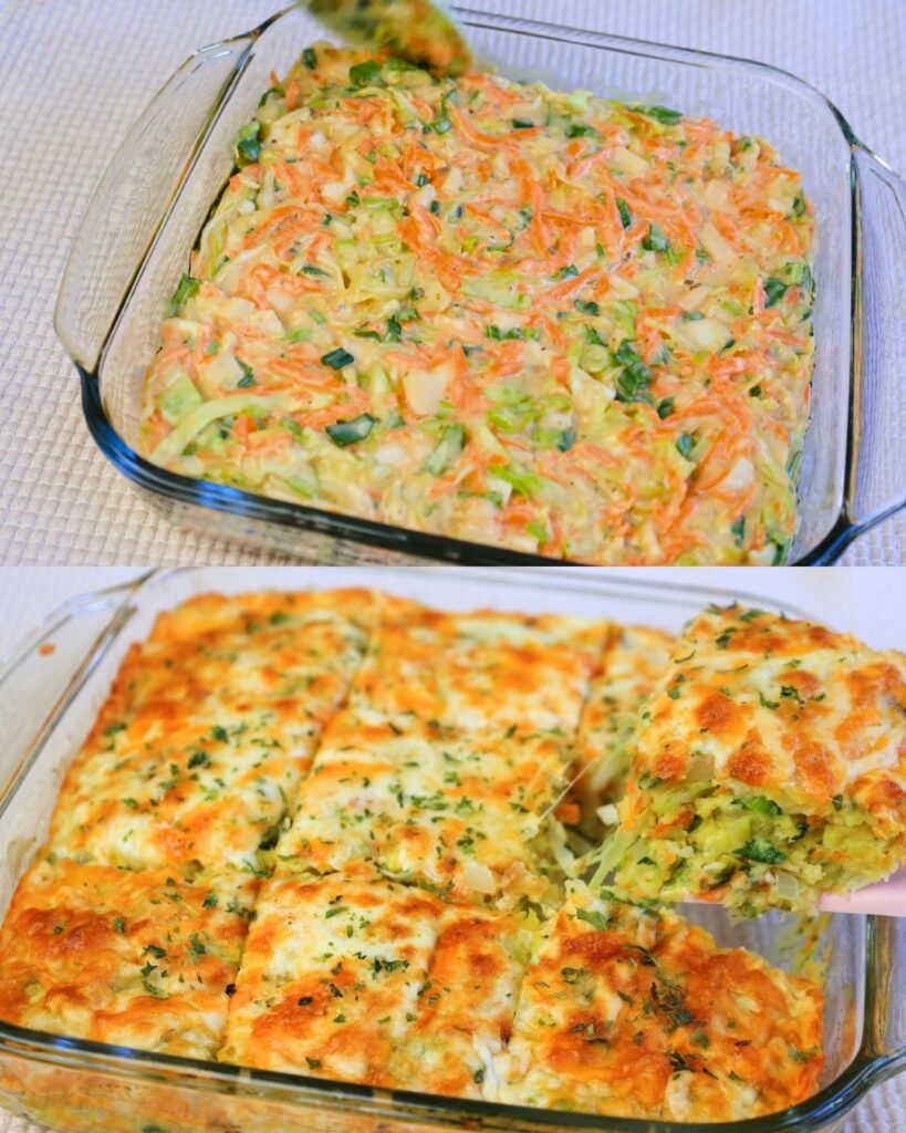 Vegetable and Cheese Frittata with Cabbage and Carrots