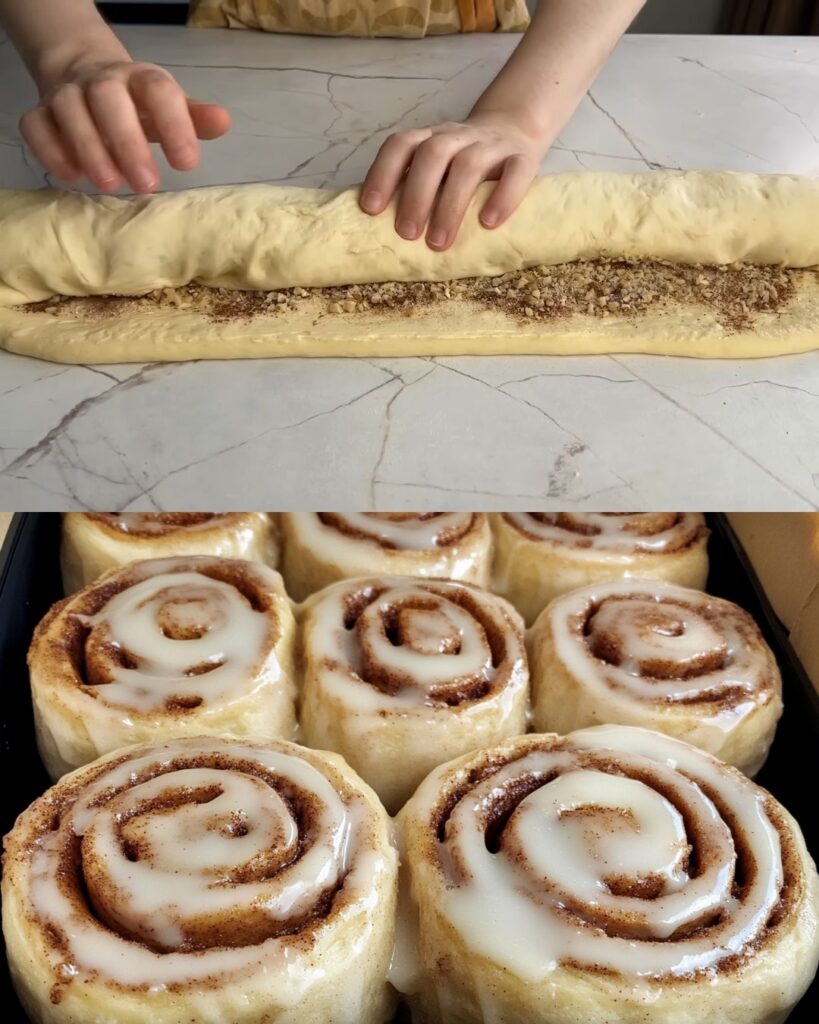 Walnut Cinnamon Rolls with Cream Cheese Frosting