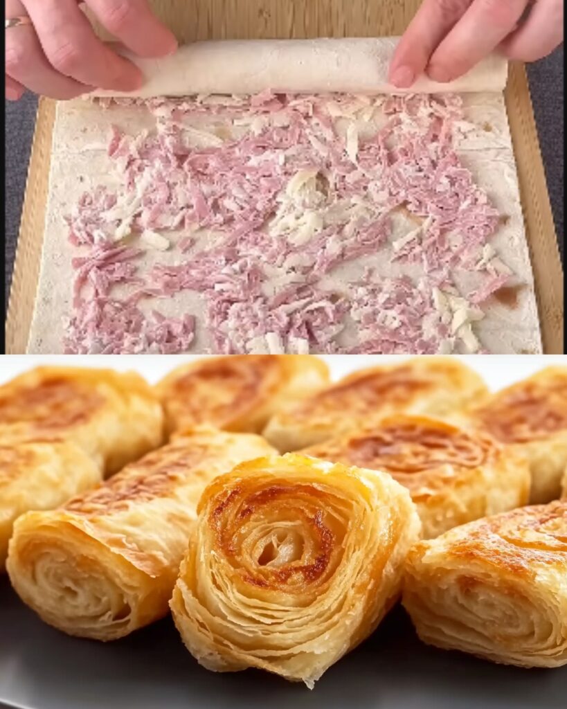 Savory Puff Pastry Rolls with Lavash and Cream Cheese Filling