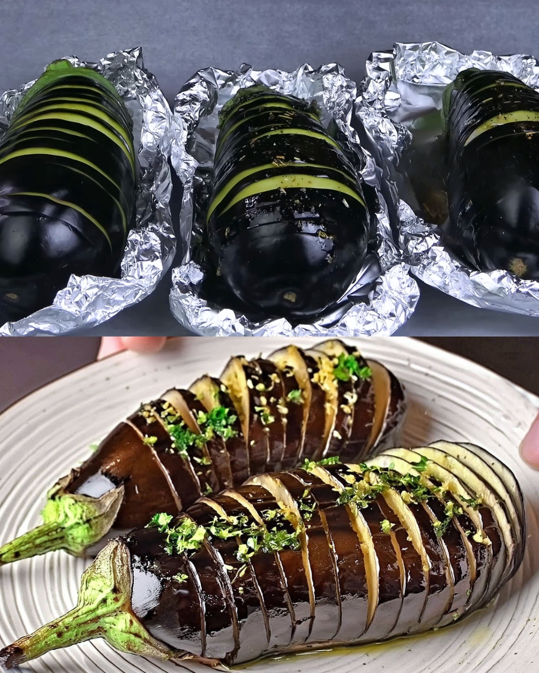 Roasted Garlic and Herb Eggplant