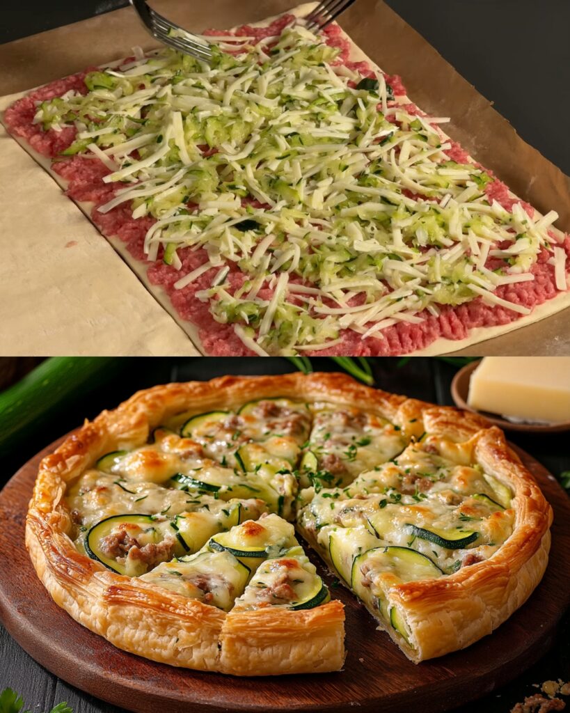 Savory Meat and Zucchini Puff Pastry Rolls