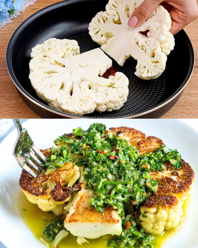 Cauliflower Steaks with Chimichurri Sauce Recipe
