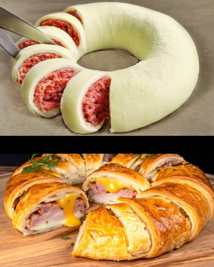 Puff Pastry Bacon Rolls with a Creamy Sour Cream Sauce
