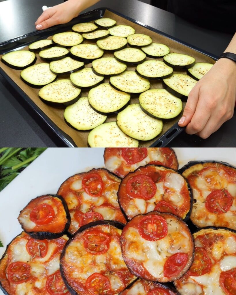 Baked Eggplant with Mozzarella and Cherry Tomatoes