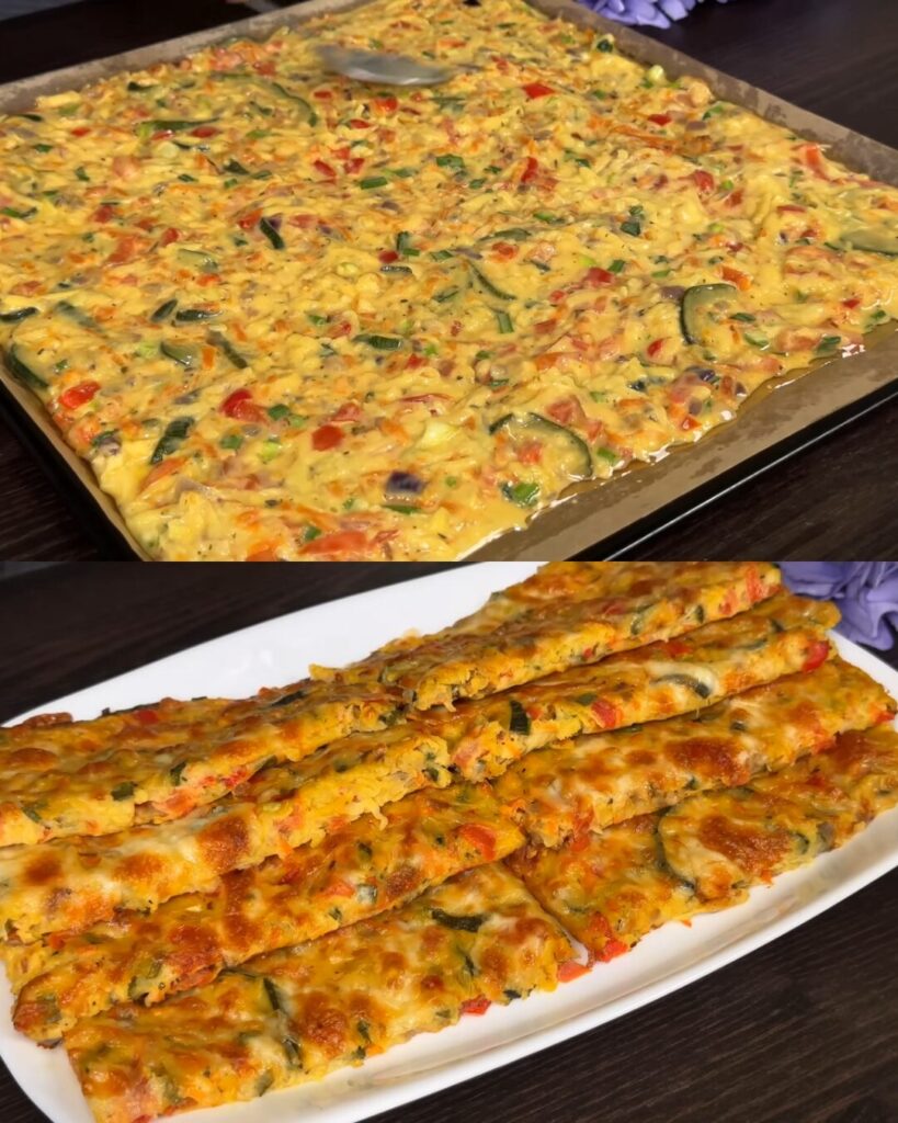 Vegetable Frittata with Potatoes, Cheese, and Fresh Veggies