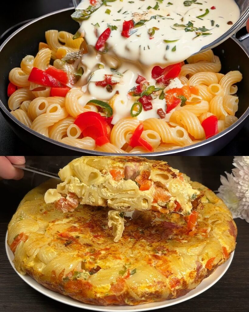 Pasta with Bacon, Vegetables, and Sour Cream Sauce