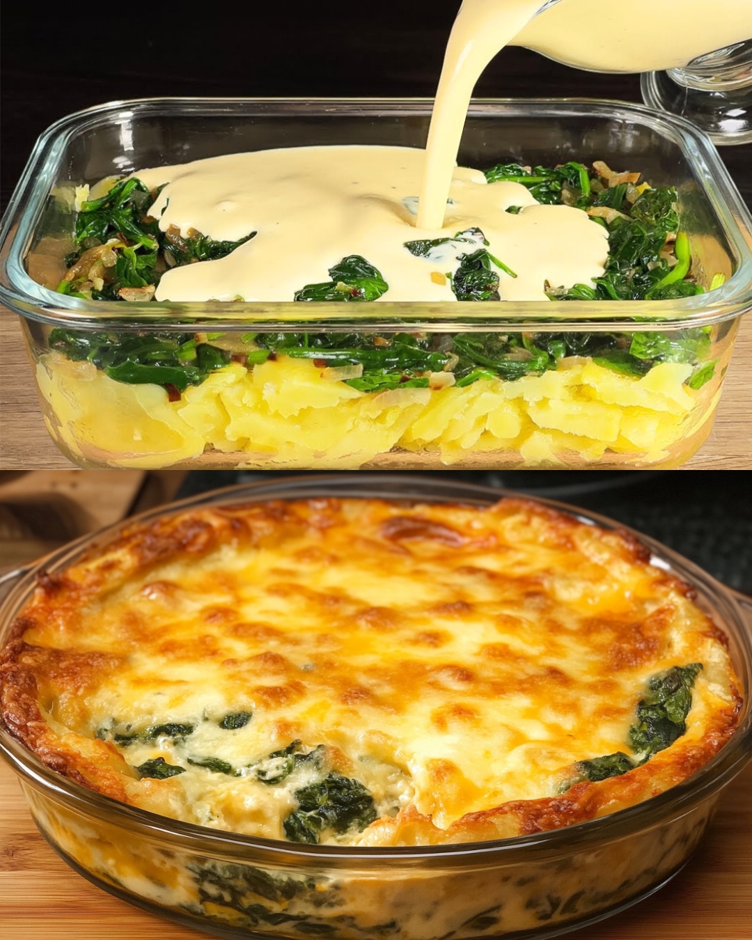 Potatoes with Spinach and Eggs Casserole Recipe