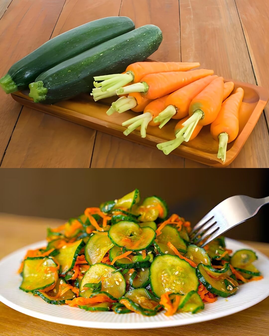 Refreshing Cucumber and Carrot Salad with Sesame Dressing