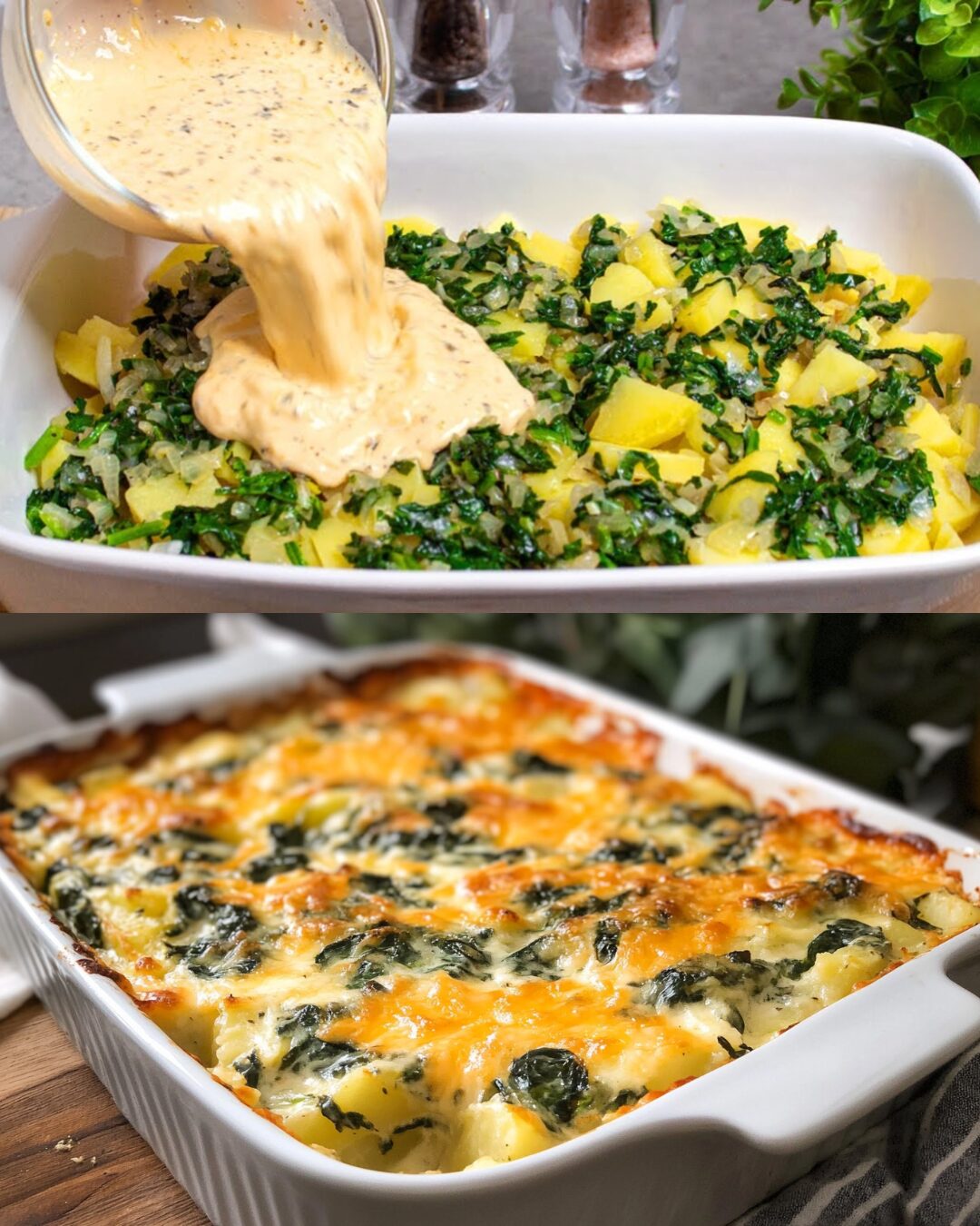 Cheesy Potato and Spinach Casserole: A Warm and Comforting Dish