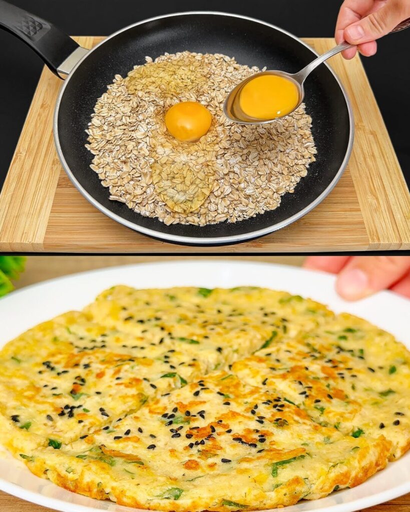 Cheesy Oatmeal Milk Egg Pancakes Recipe