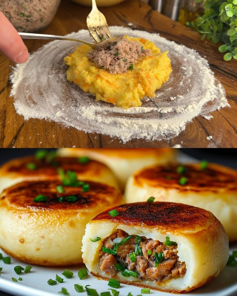 Tuna and Potato Patties with Sour Cream Garlic Sauce