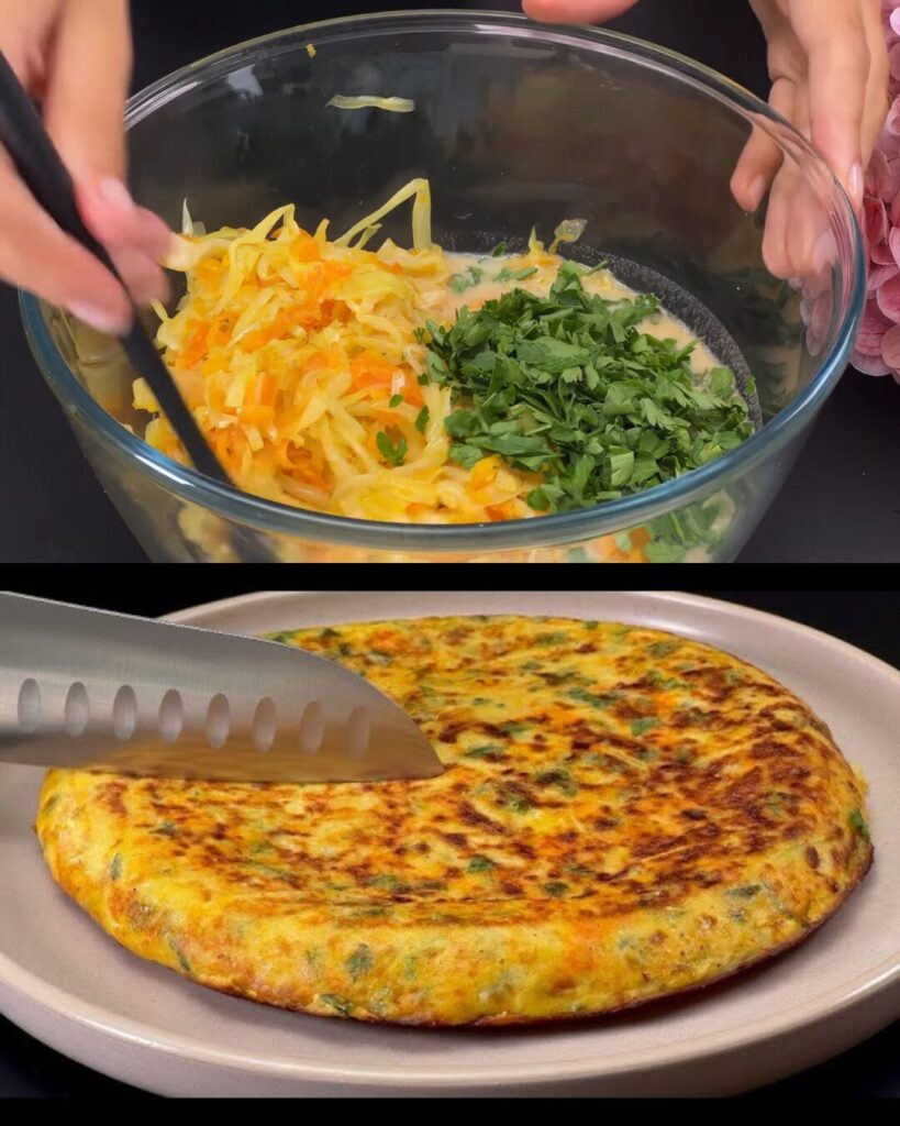 Cabbage, Carrot, and Herb Frittata