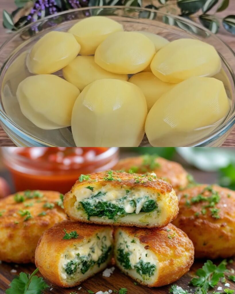 Spinach and Potato Patties with Cheese