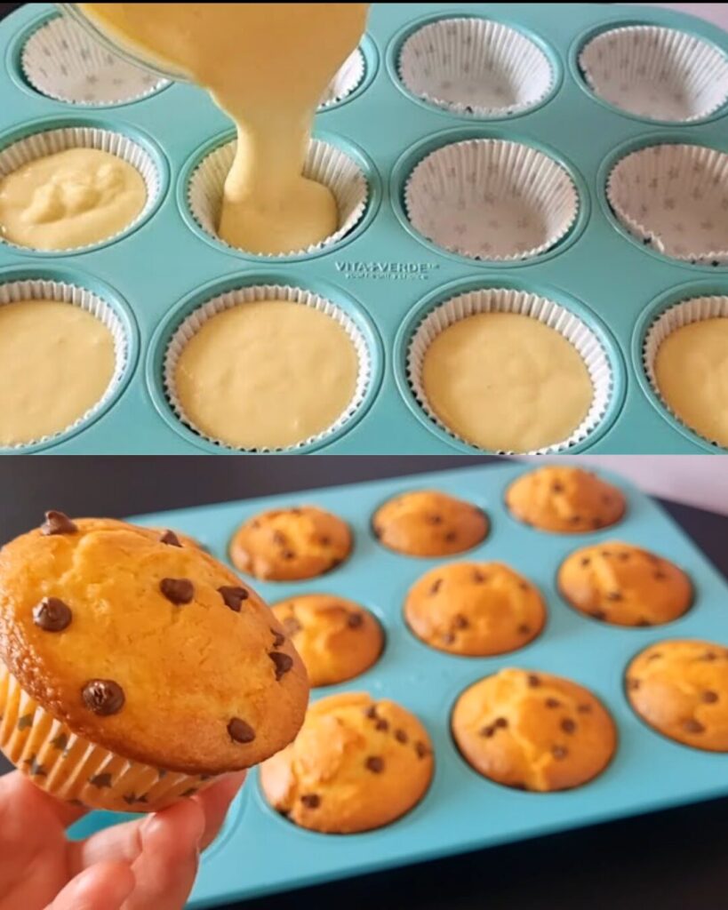 Chocolate Chip Muffins – Soft & Fluffy Bakery-Style Treats finished dish