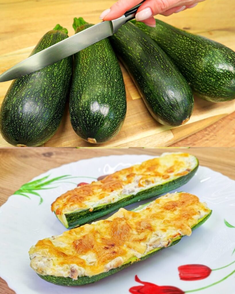 Cheesy Mushroom Stuffed Zucchini – A Creamy & Flavorful Delight