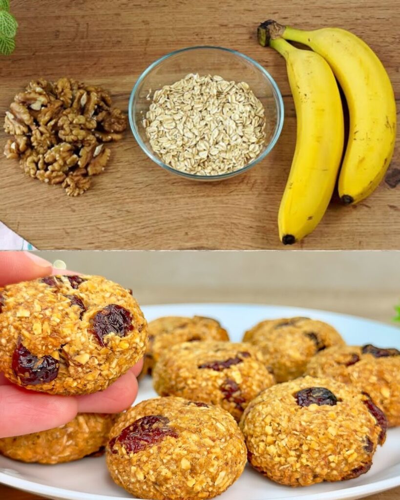 Oatmeal and Nut Breakfast Bars with Cranberries and Banana
