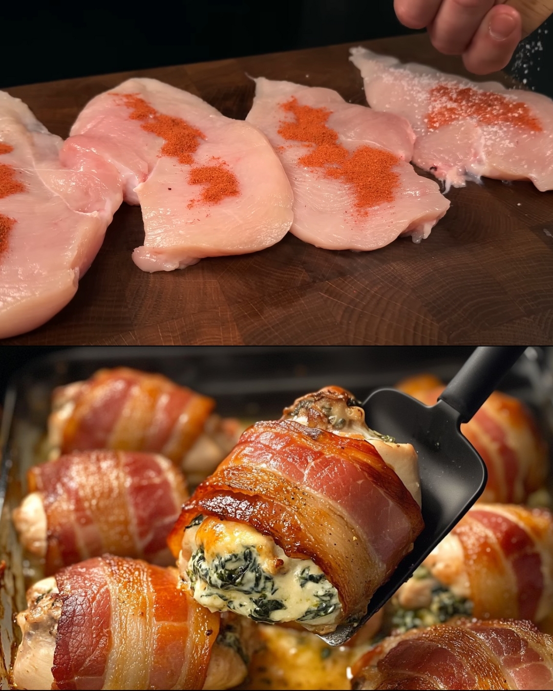 Bacon-Wrapped Chicken with Spinach and Cream Cheese Recipe