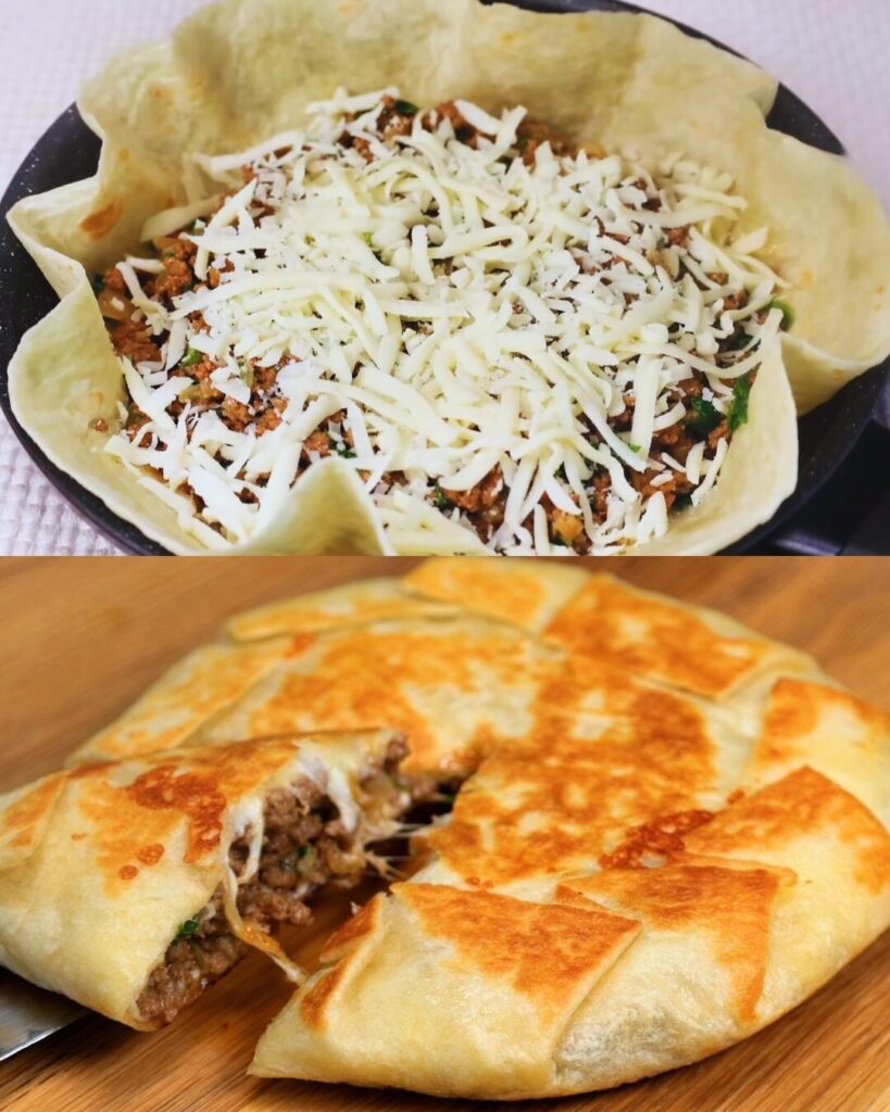 Cheesy Beef Tortilla with Mozzarella