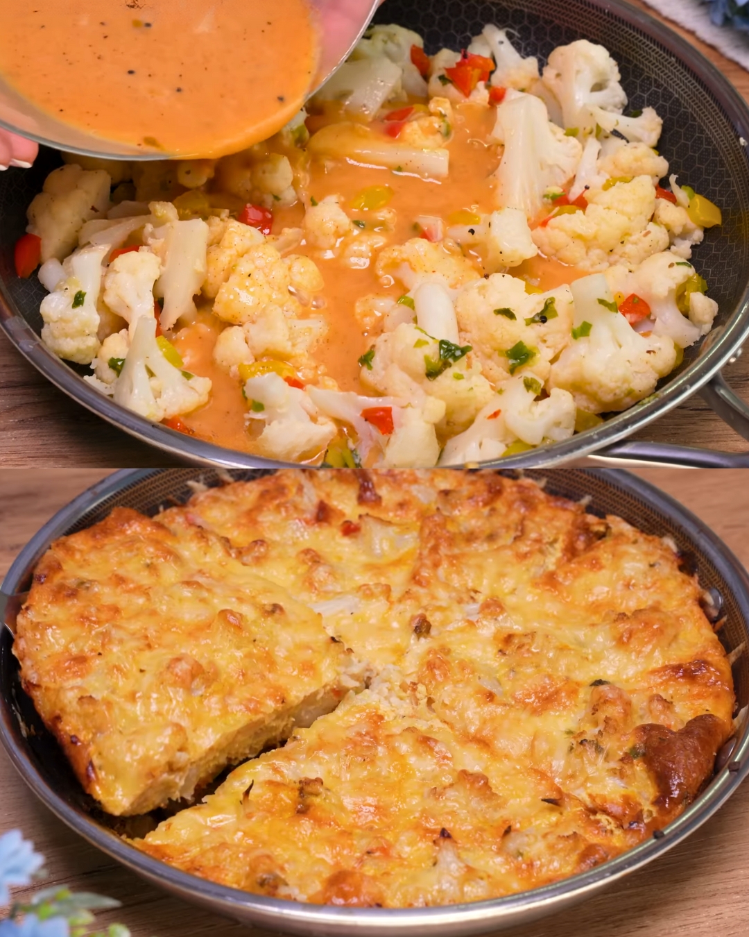 Cauliflower and Bell Pepper Frittata