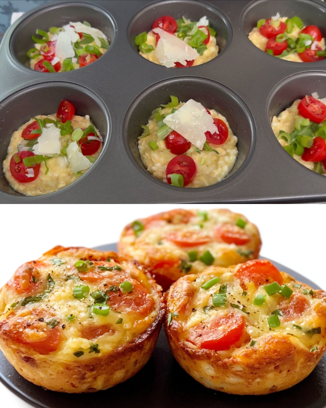 Savory Breakfast Muffins with Oatmeal, Cheese, and Arugula