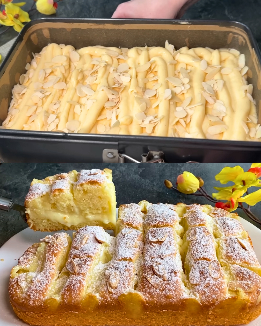 Lemon Cake with Lemon Pudding