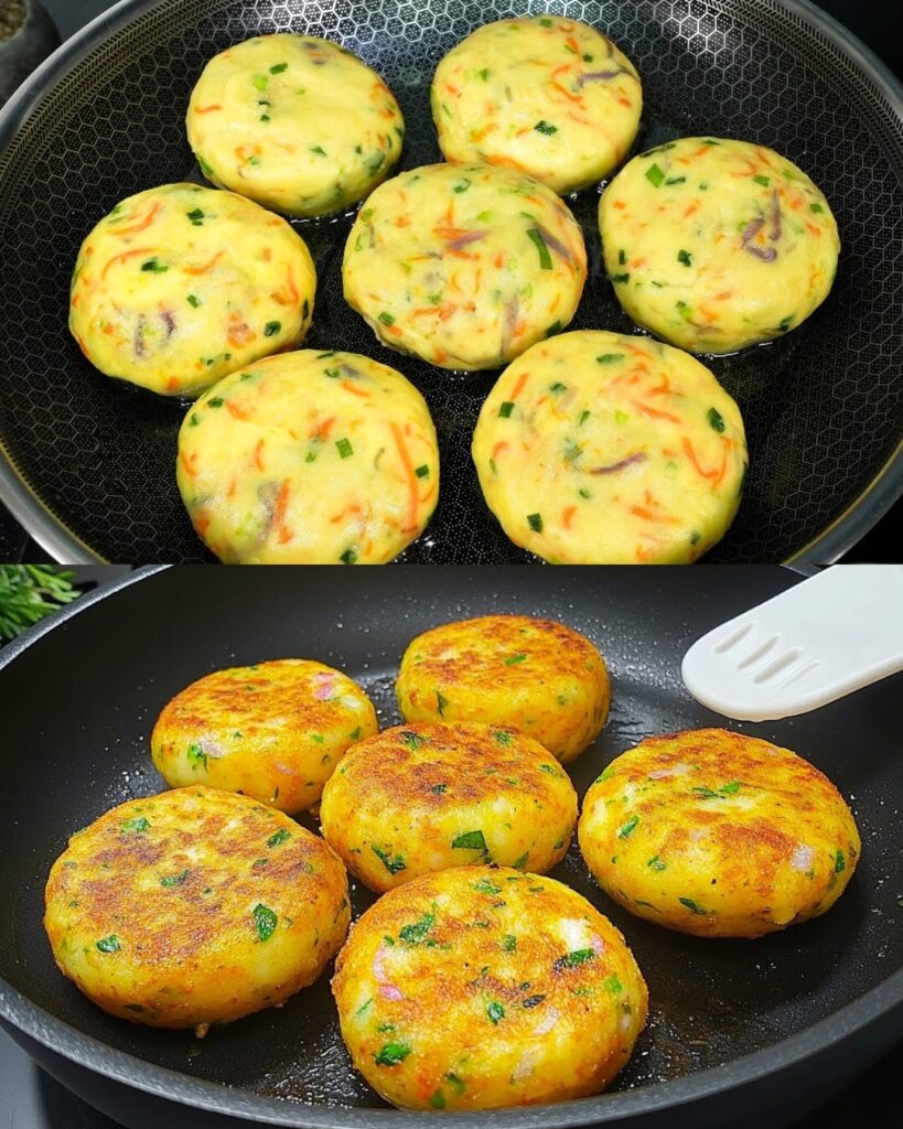 Crispy Potato and Onion Fritters with Cheese