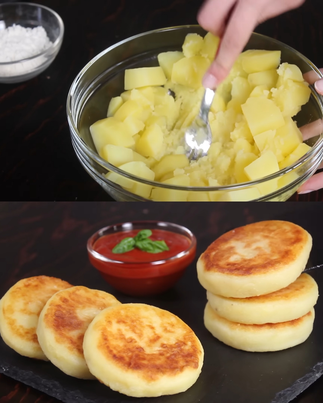 Mozzarella Stuffed Potato Pancakes