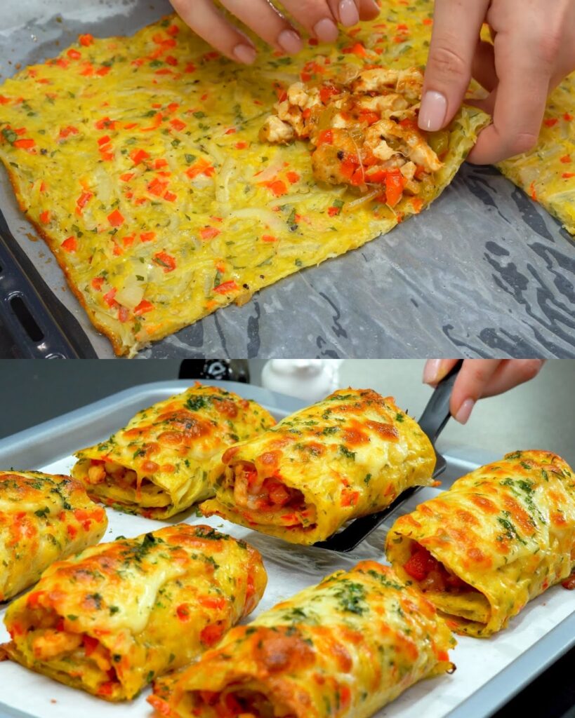 Chicken and Veggie Stuffed Potato Roll