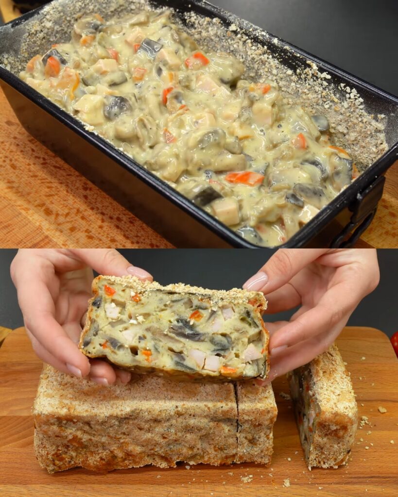 Eggplant and Mushroom Casserole with Parmesan and Ham