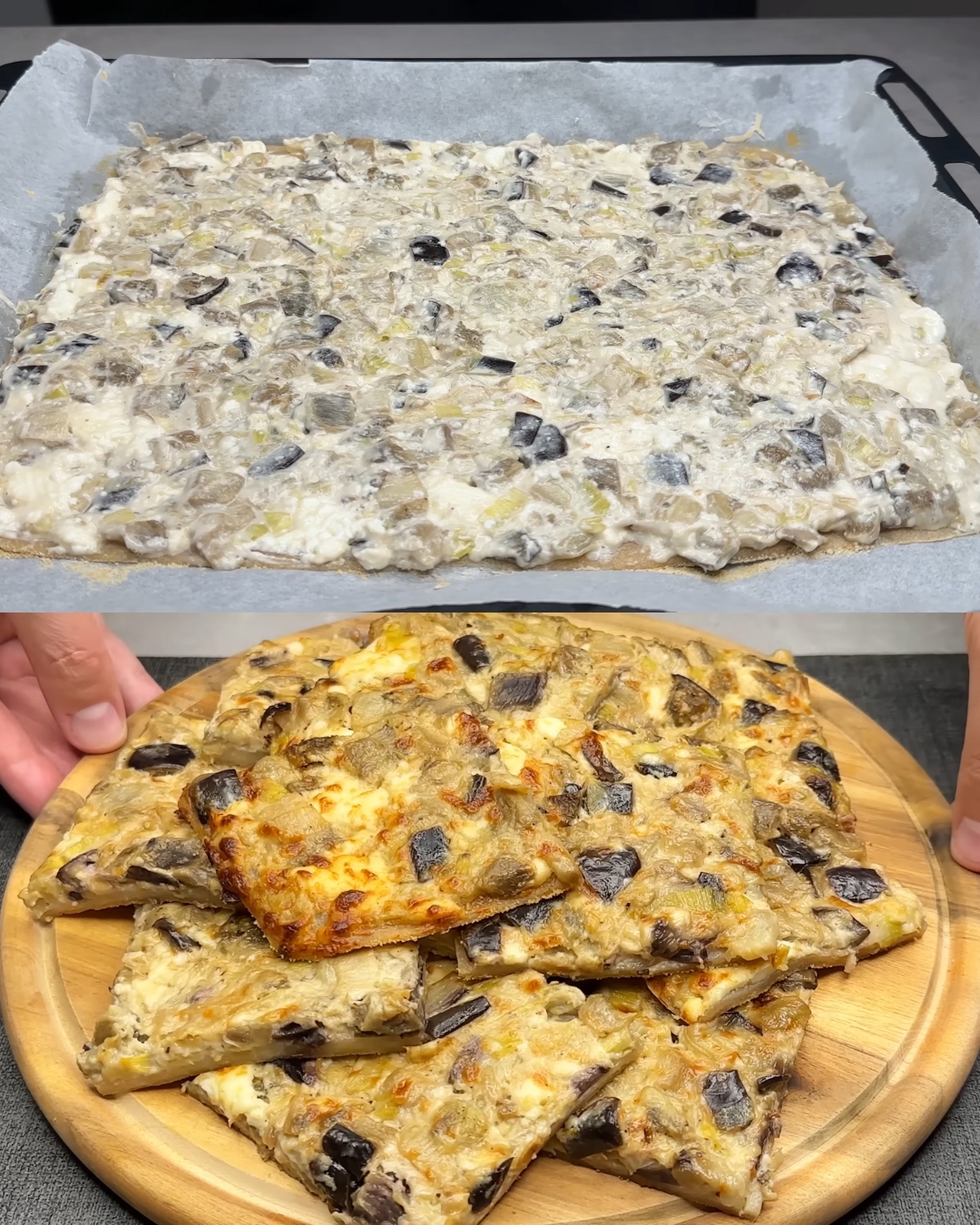 Baked Eggplant with Stracchino and Parmesan Cheese