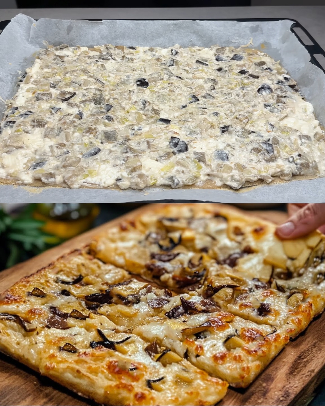 Baked Eggplant with Stracchino and Parmesan Cheese