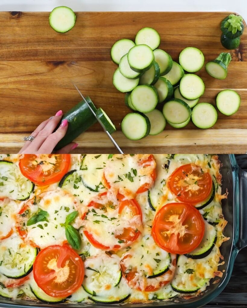Zucchini Frittata with Tomato and Cheese Toppings