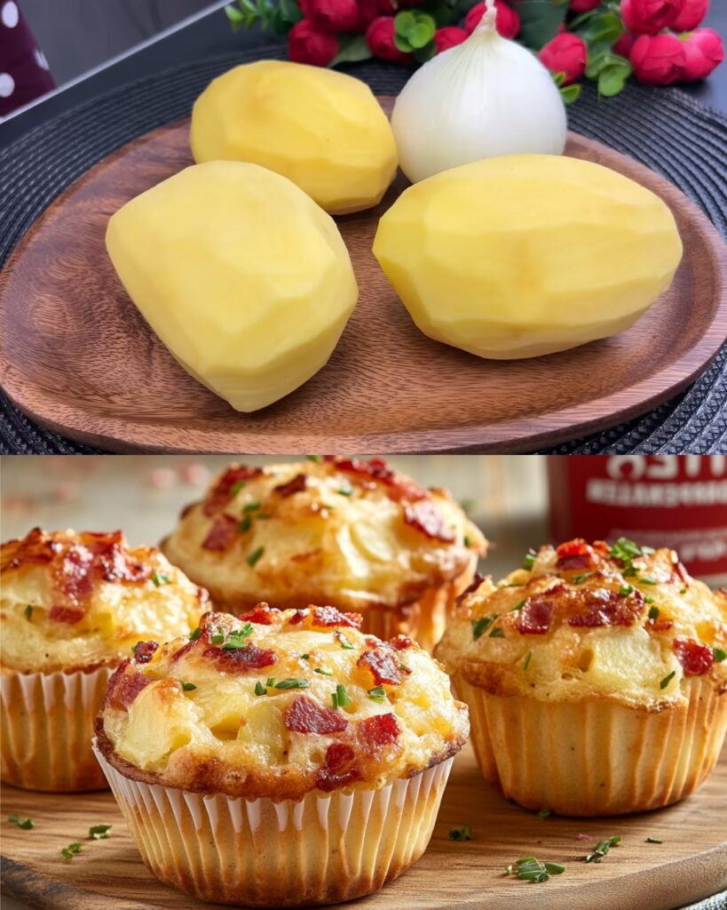 Bacon Cheddar Potato Muffins Recipe finished dish