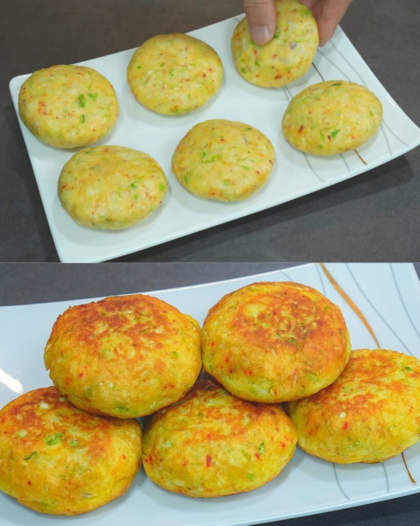 Spicy Cabbage and Potato Fritters Recipe finished dish