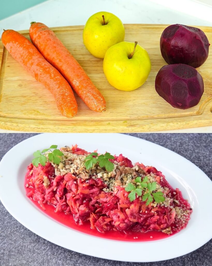 Grated Beetroot, Apple, and Carrot Salad