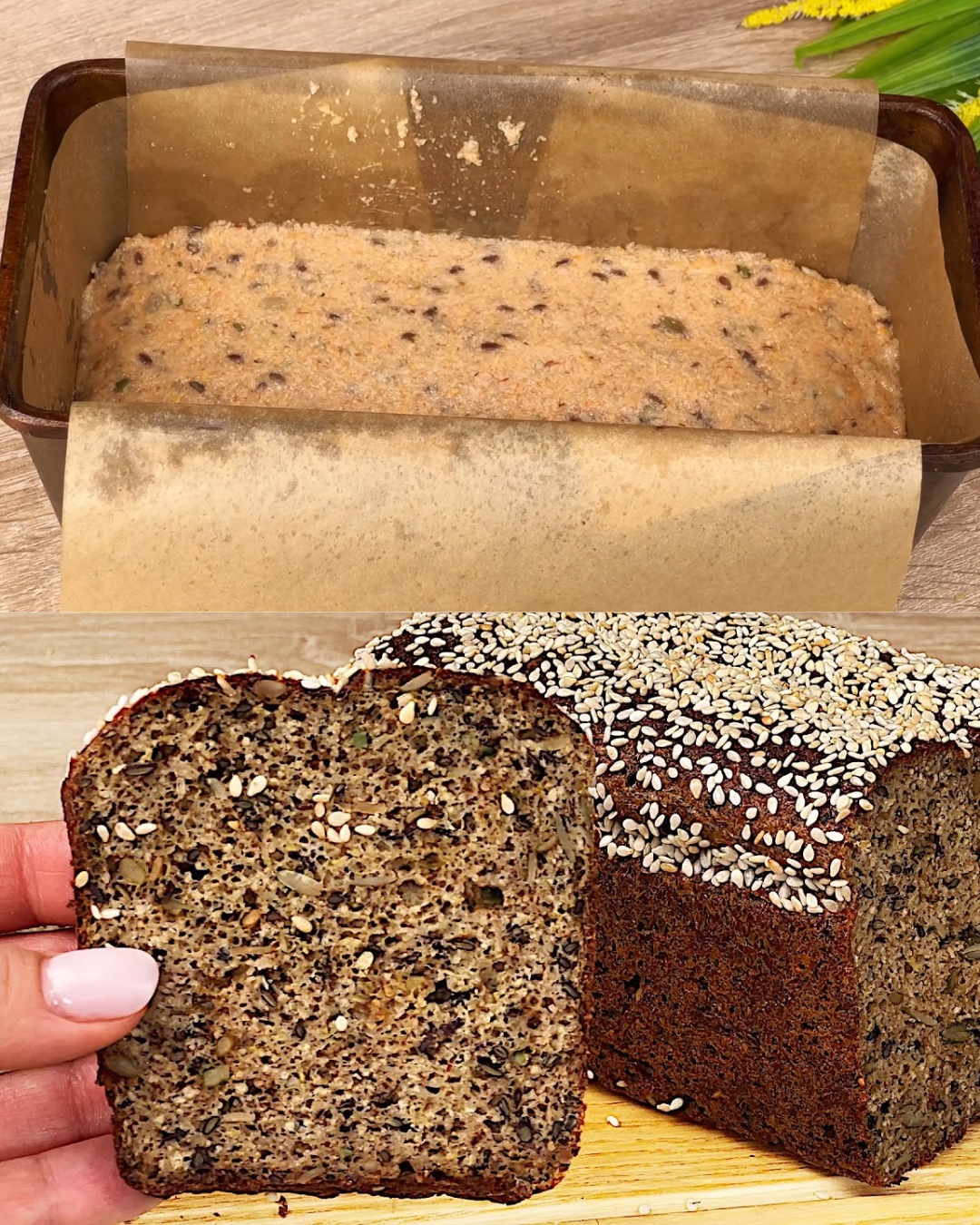 Lentil Seed Bread with Kefir and Flaxseeds