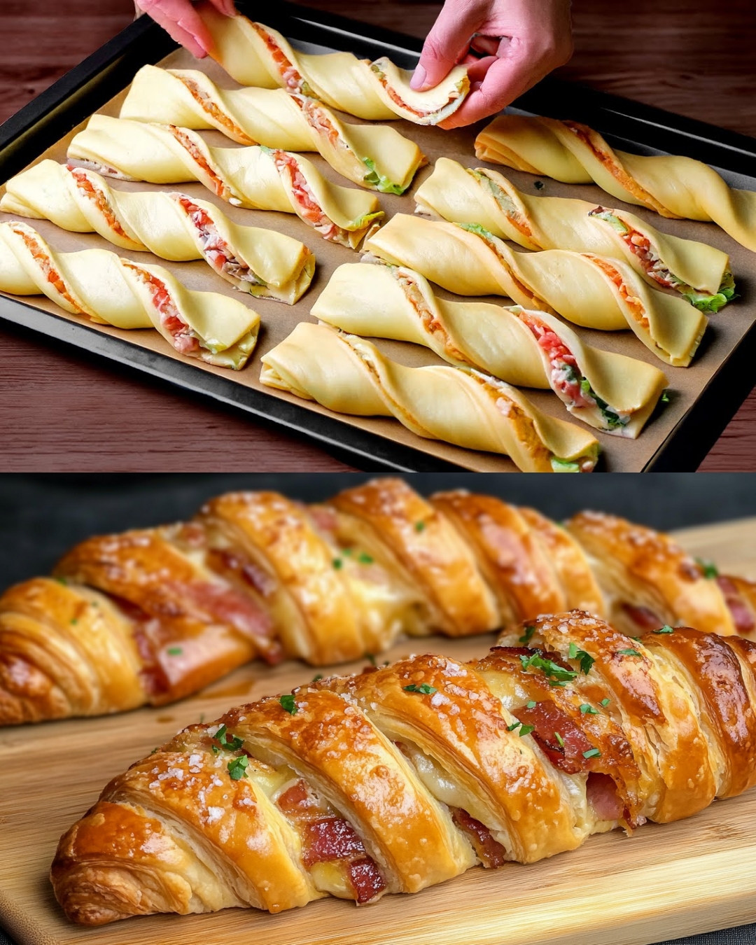 Puff Pastry Bacon & Cheese Rolls