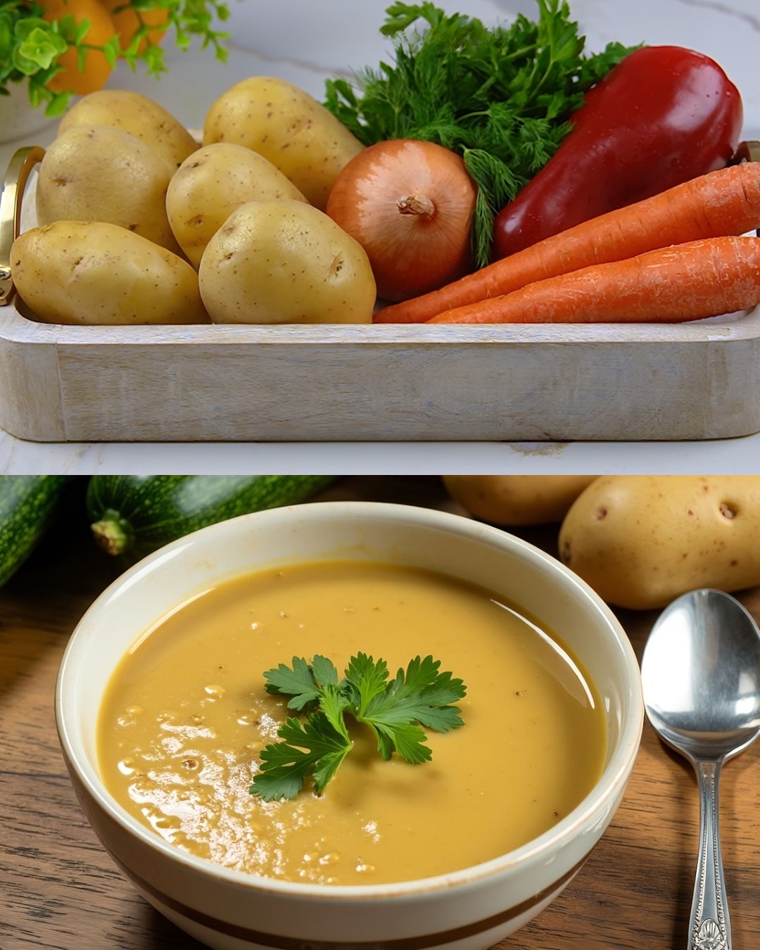Delicious Vegetable Soup with Herb Croutons