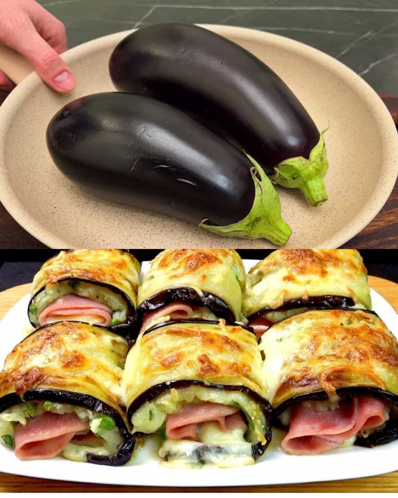 Stuffed Aubergines with Mashed Potatoes and Mozzarella